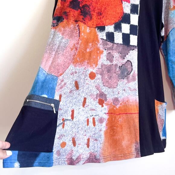 Parsley & Sage Artsy Lagenlook Tunic Top Size XL Art To Wear Boho Avant Garde - Picture 6 of 10